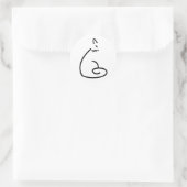 Artistiek Swirly Cat Silhouet Ronde Sticker (Tas)