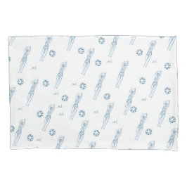 artistiek synchroon zwemwater Blauw Patroon Kussensloop