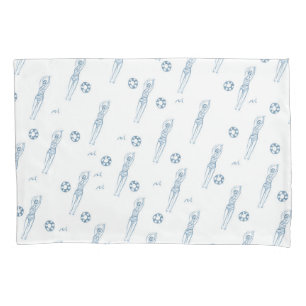  artistiek synchroon zwemwater Blauw Patroon Kussensloop