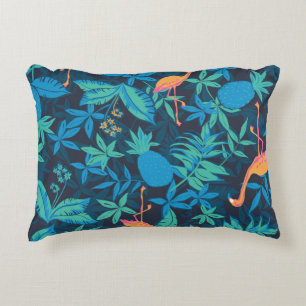 Artistiek Tropisch: Flamingo Ananas Patroon. Accent Kussen