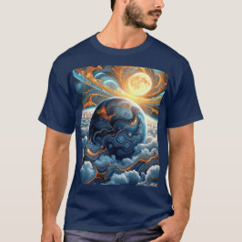 Artistiek uitzicht van de aarde van bovenaf t-shirt