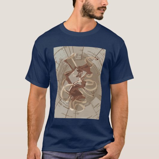 artistiek uitzicht van de actieve site van ribosom t-shirt (Voorkant)
