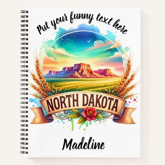 Artistiek uitzicht van het landschap van North Dak Notitieboek (Voorkant)