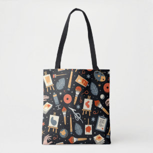Artistiek Universe: Whimsical Art Supplies Tote Bag