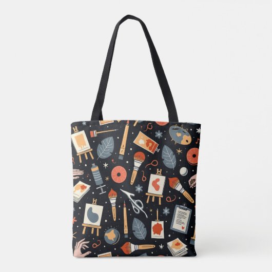 Artistiek Universe: Whimsical Art Supplies Tote Bag (Achterkant)