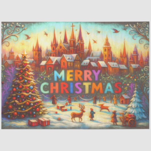 Artistiek Verhalenboek Kerstdorp Tissuepapier (Voorkant)