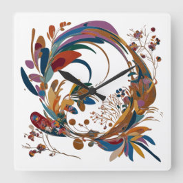 Artistiek Vierkant Acryl Wandklok 10.75"