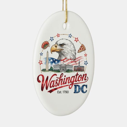 Artistiek Washington DC Keramisch Ornament, bezien Keramisch Ornament (Rechts)