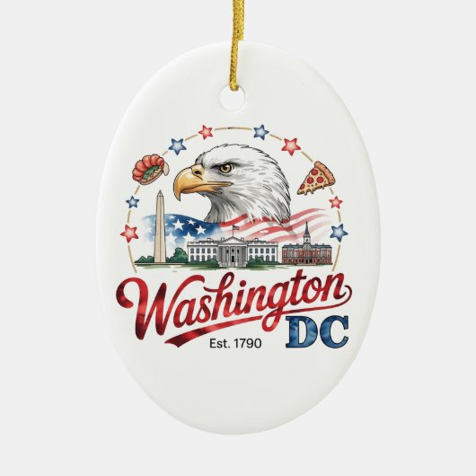 Artistiek Washington DC Keramisch Ornament, bezien Keramisch Ornament (Voorkant)