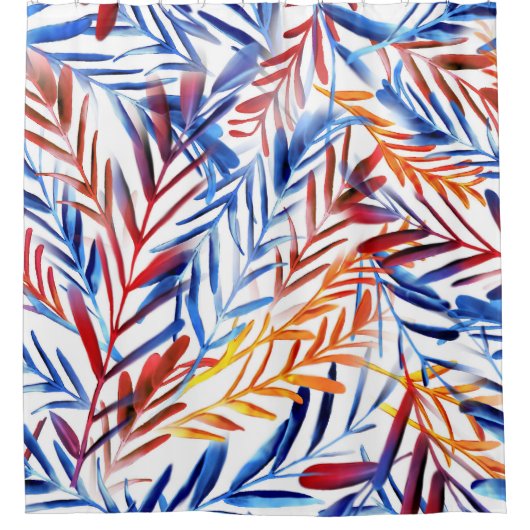 Artistiek Waterverf Leaf Design Douchegordijn (Voorkant)