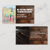 Artistiek wijnlogo | Hout Visitekaartje (Voorkant / Achterkant)