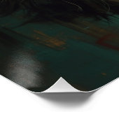 Artistiek Wolf Portret - Levendige olieverfschilde Perfect Poster (Hoek)