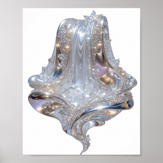 Artistiek Zilver ABSTRACTE KUNST Poster (Voorkant)