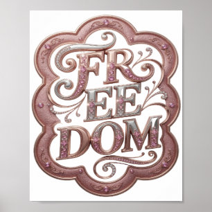 Artistiek Zilver FREEDOM Artistiek Motief Poster