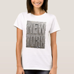 Artistiek Zilver NEW YORK Artistiek Motief T-shirt