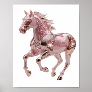 Artistiek Zilver ROSE GOLD PAARD Slogan Design Poster