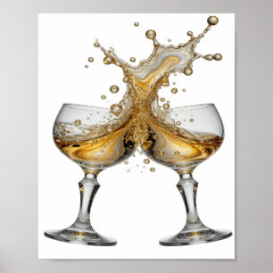 Artistiek Zilver WHISKY SPLASH Poster