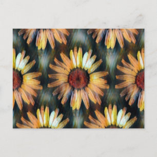 Artistiek Zonnebloem Patroon Herfst Briefkaart
