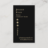 Artistiek Zwart & Goud QR code Visitekaartje (Achterkant)