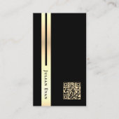 Artistiek Zwart & Goud QR code Visitekaartje (Voorkant)