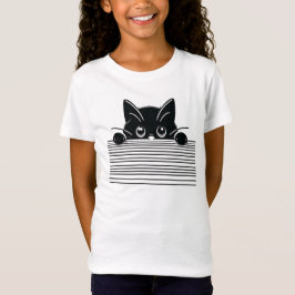 Artistiek zwart kat ontwerp t-shirt