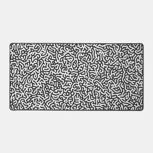 Artistiek Zwart Turing Patroon Bureaumat (Voorkant)