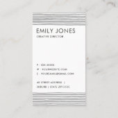 ARTISTIEK ZWART WIT SCHETS GESTREEPT LIJNPATROON VISITEKAARTJE (Achterkant)