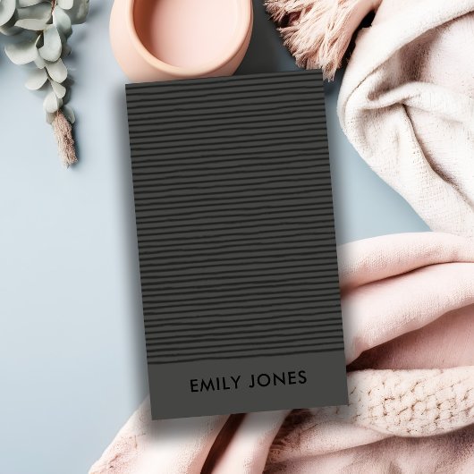 ARTISTIEK ZWART WIT SCHETS GESTREEPT LIJNPATROON VISITEKAARTJE