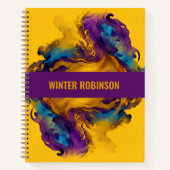 Artistieke aangepaste naam kleurrijke waterverf in notitieboek (Voorkant)
