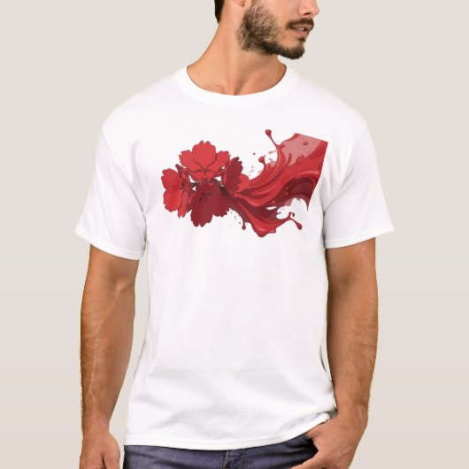 Artistieke ABSTRACTE BLOEM Mode Kunst T-shirt (Voorkant)