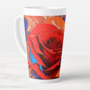 Artistieke Abstracte Gemarmerde Roos Latte Mok