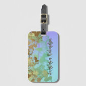 Artistieke abstracte groene gouden glinsterende pe bagagelabel (Voorkant (verticaal))
