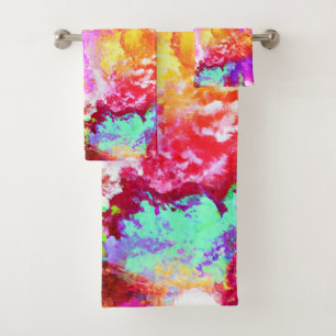 Artistieke Abstracte kleurexplosies Bad Handdoek