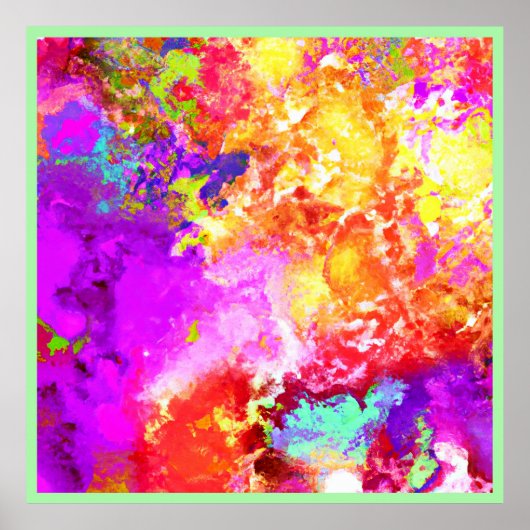 Artistieke Abstracte kleurexplosies Poster (Voorkant)