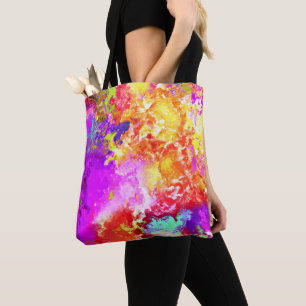 Artistieke Abstracte kleurexplosies Tote Bag