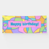 Artistieke Abstracte kleurrijke verjaardagstanner Spandoek (Horizontaal)