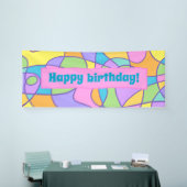 Artistieke Abstracte kleurrijke verjaardagstanner Spandoek (Beurs)