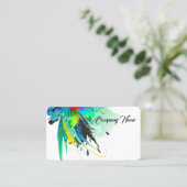 Artistieke Abstracte Peacock Paint Spletters Visitekaartje (Staand voorkant)