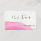 Artistieke Abstracte roze Waterverf Hout Business  Visitekaartje (Voorkant)