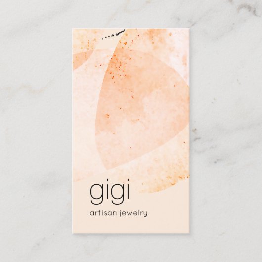 Artistieke Abstracte Terracotta Boho Waterverf Visitekaartje (Voorkant)
