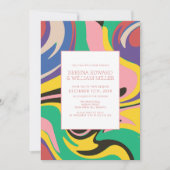 Artistieke Abstracte Vibrant Chique Bruiloft Kaart (Voorkant)