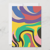 Artistieke Abstracte Vibrant Chique Bruiloft Kaart (Achterkant)