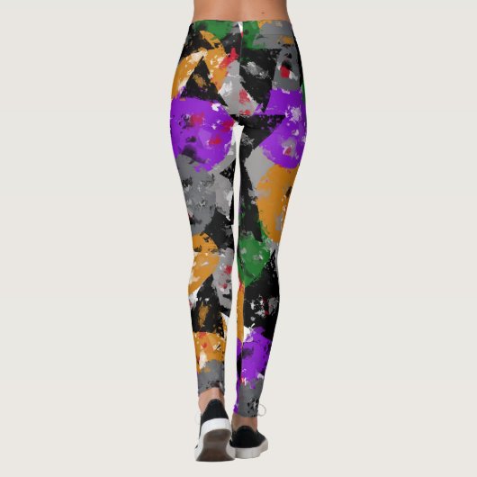 Artistieke abstracte vormen leggings (Achterkant)