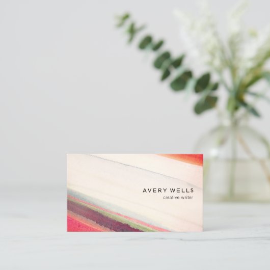 Artistieke Abstracte Waterverf Kunst Visitekaartje (Staand voorkant)