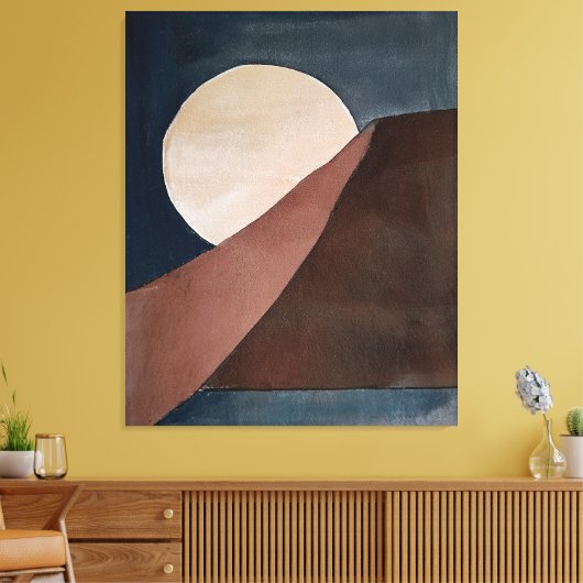 Artistieke abstracte waterverf schilderij canvas afdruk (Insitu (Woonkamer))