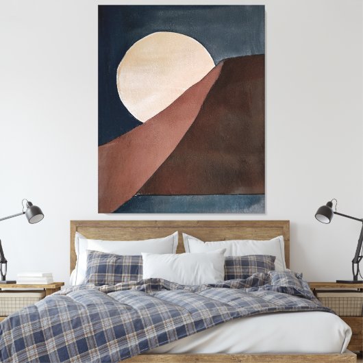 Artistieke abstracte waterverf schilderij canvas afdruk (Insitu (Slaapkamer))