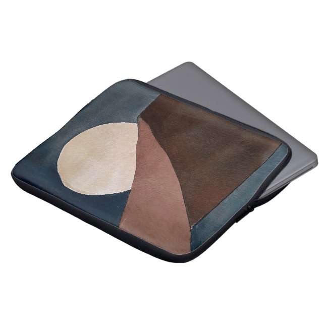 Artistieke abstracte waterverf schilderij laptop sleeve (Voorkant top)