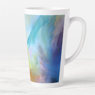 Artistieke abstracte waterverf schilderij latte mok