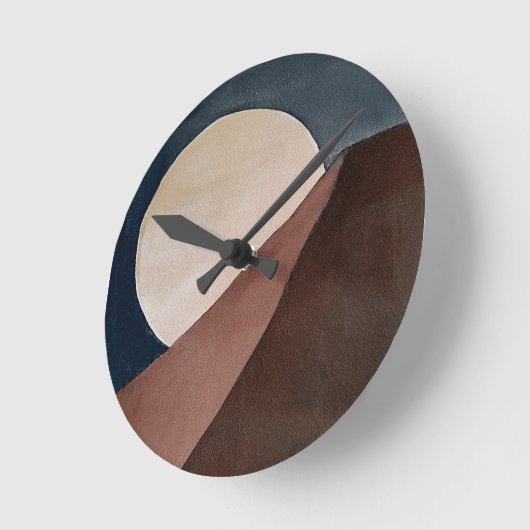Artistieke abstracte waterverf schilderij ronde klok (Hoek)