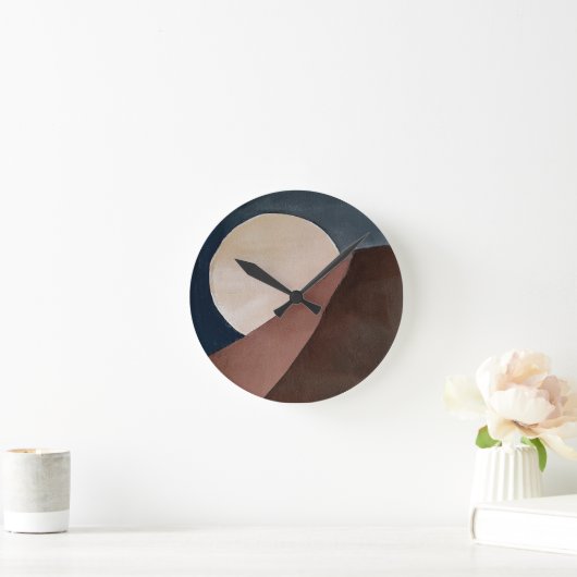 Artistieke abstracte waterverf schilderij ronde klok (Huis)